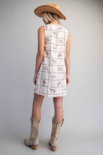 WESTERN INSPIRED SHIFT MINI DRESS