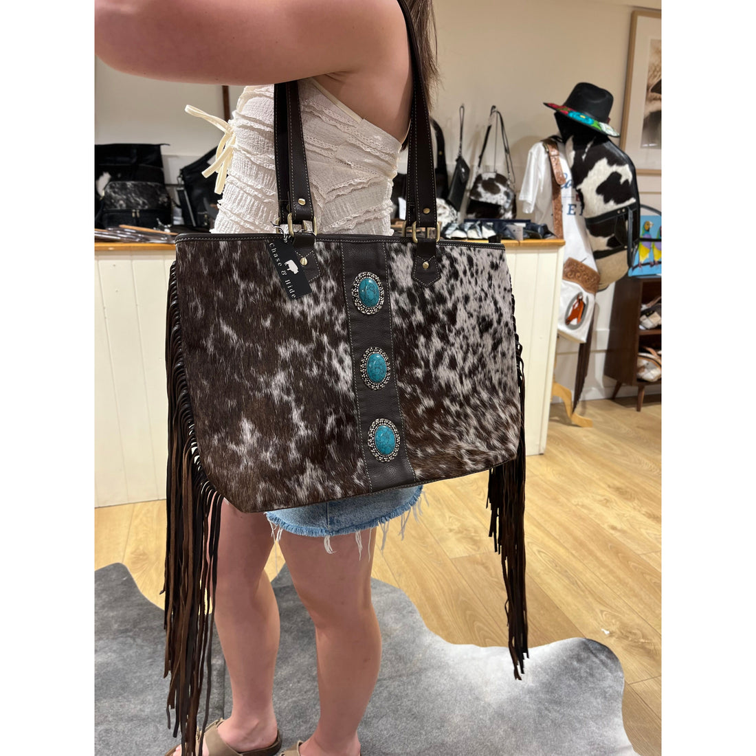 The Yellowstone Handbag with turquoise detail