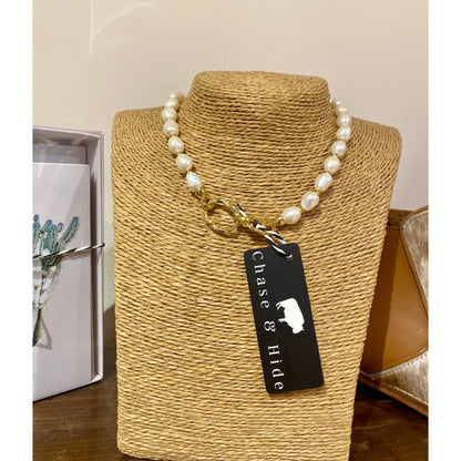 Baroque Freshwater Pearls and gold bead necklace 