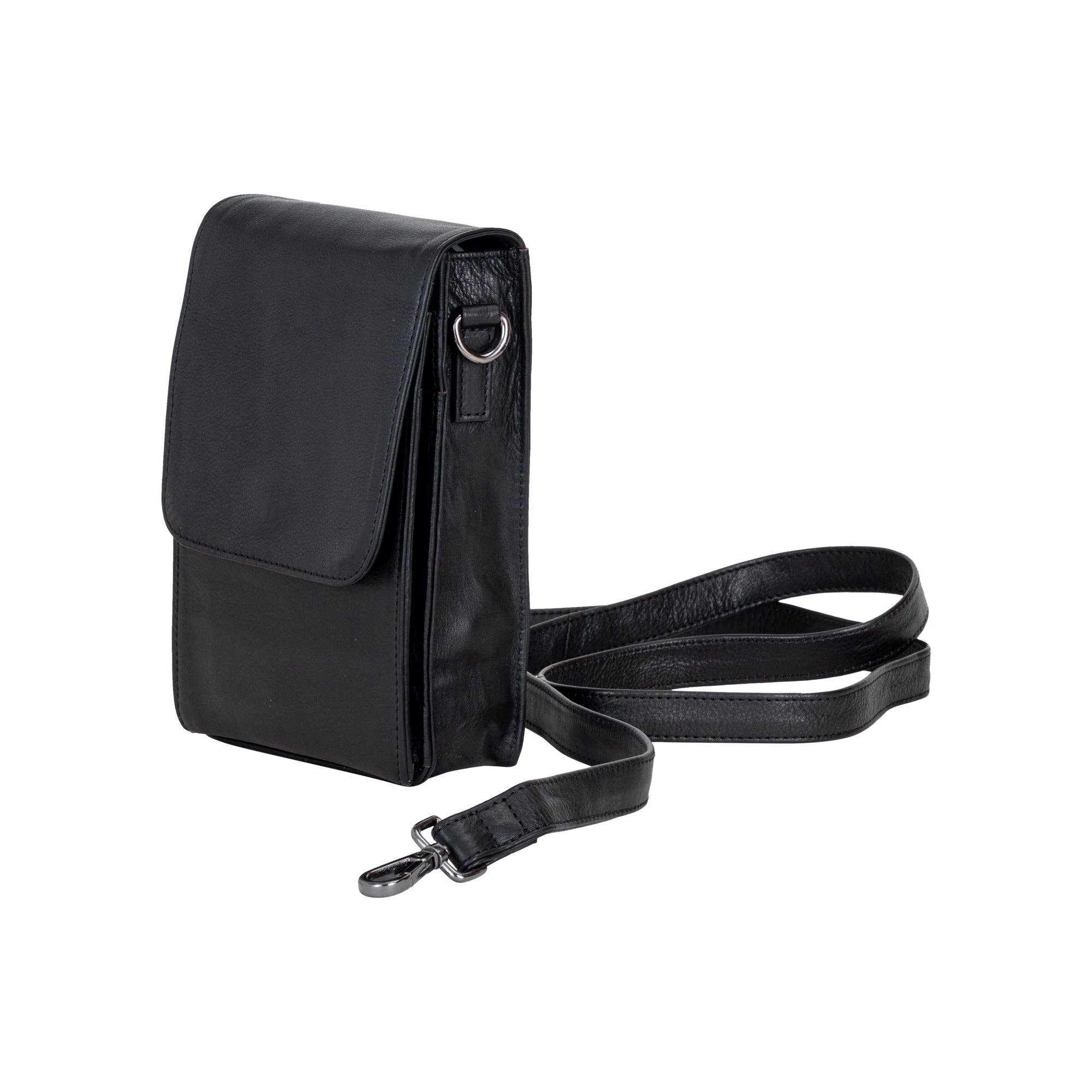 Leather Shoulder Bag Ivy Black GW6840BLK