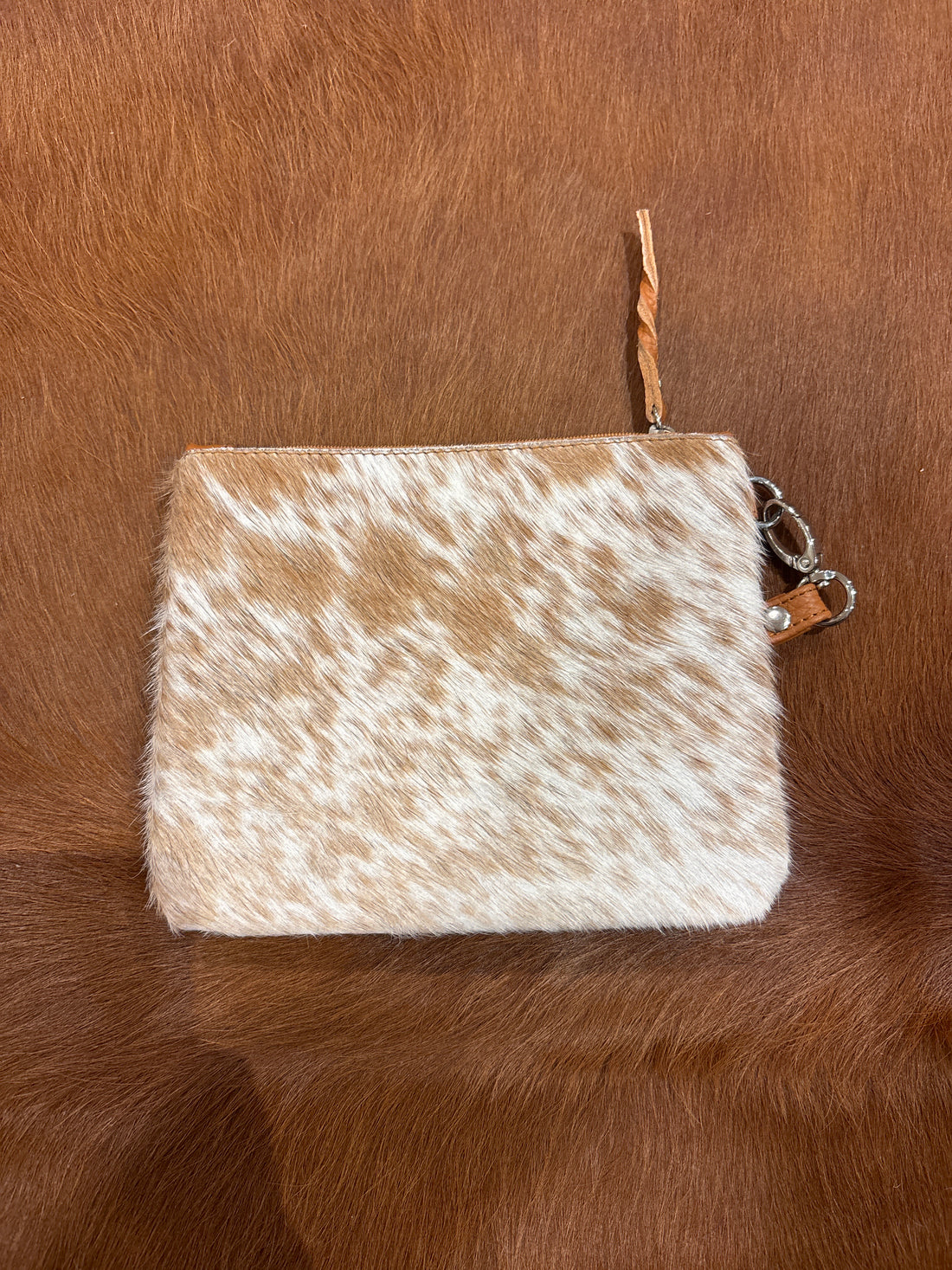 Midi Hide Tan Clutch 