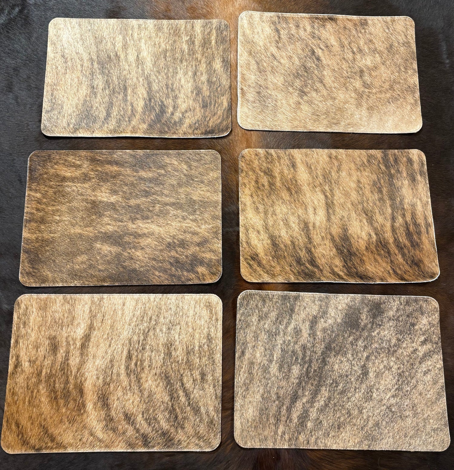 Brindle cowhide placemats ( set of six) 