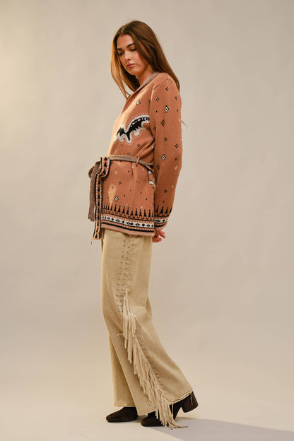 Cowboy Knit Belted Cardigan