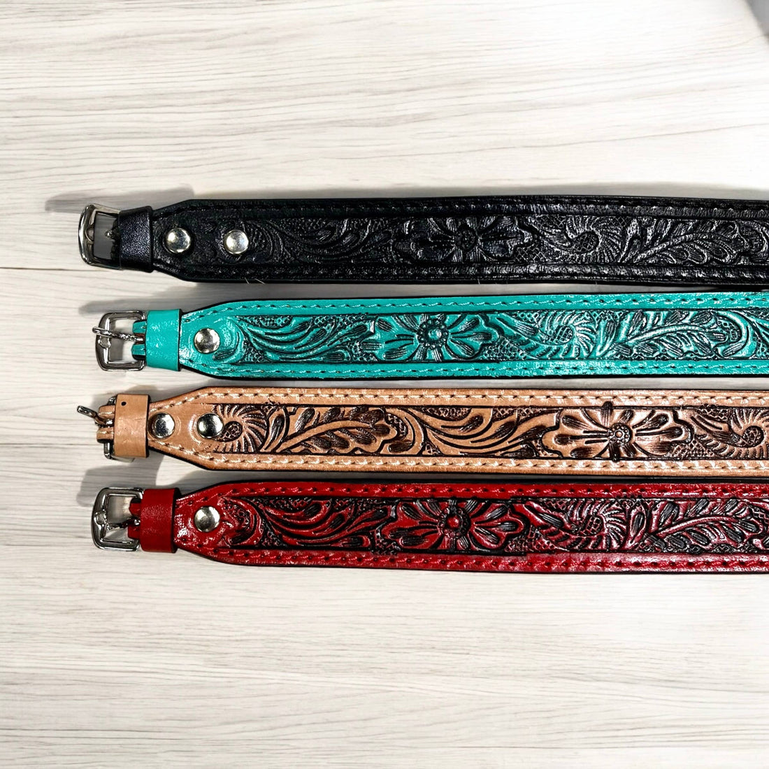 Tooled leather hat band 