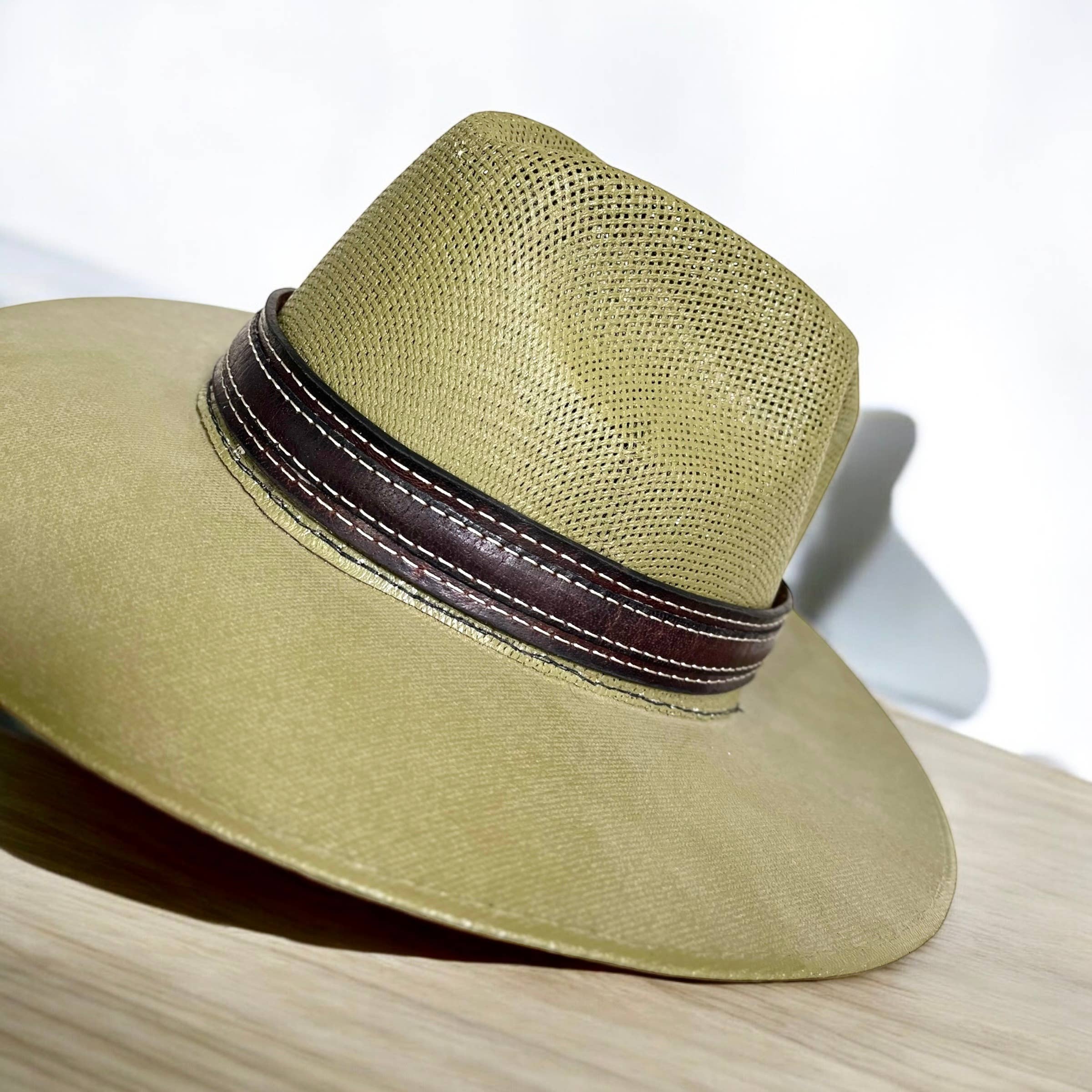 Brown Leather hat band 