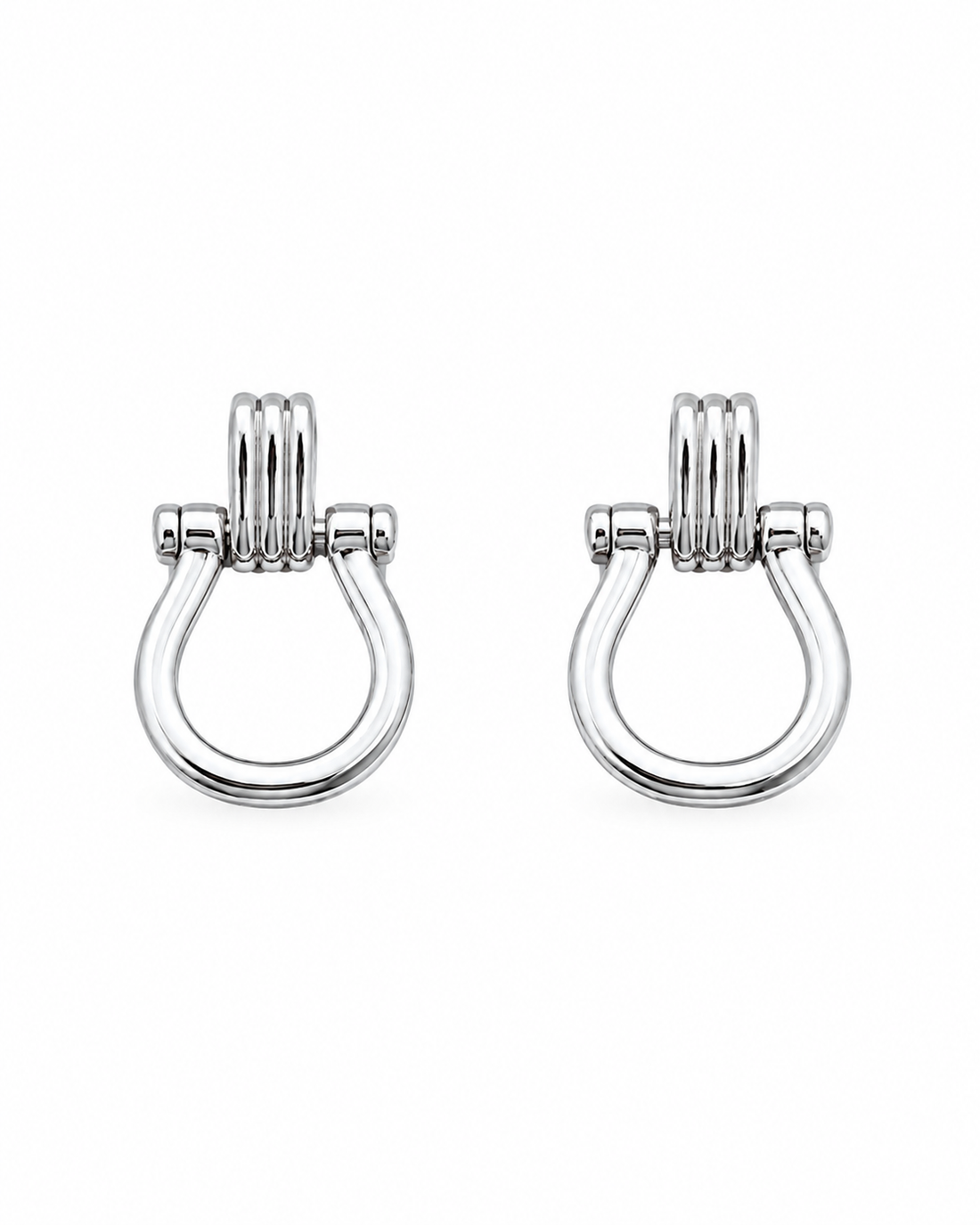 Door Knocker Horsebit Link Drop Earrings