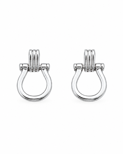 Door Knocker Horsebit Link Drop Earrings