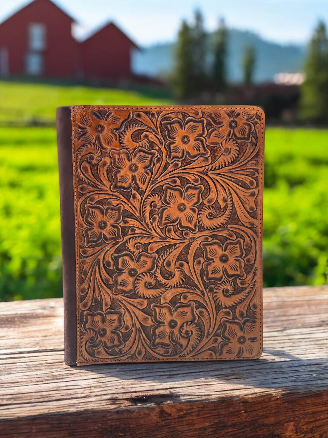 Tooled Leather Floral Planner 