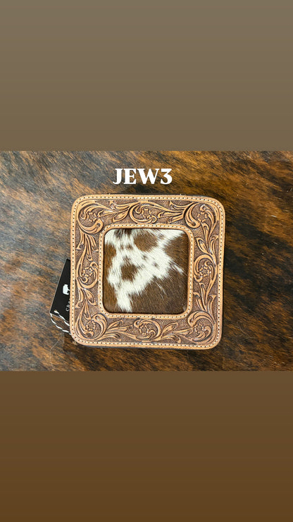 Tooled and Hide Jewellery Box 