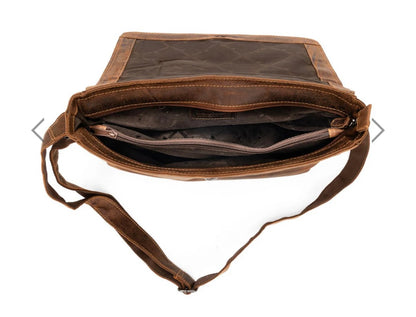 13” Sandel leather messenger 
