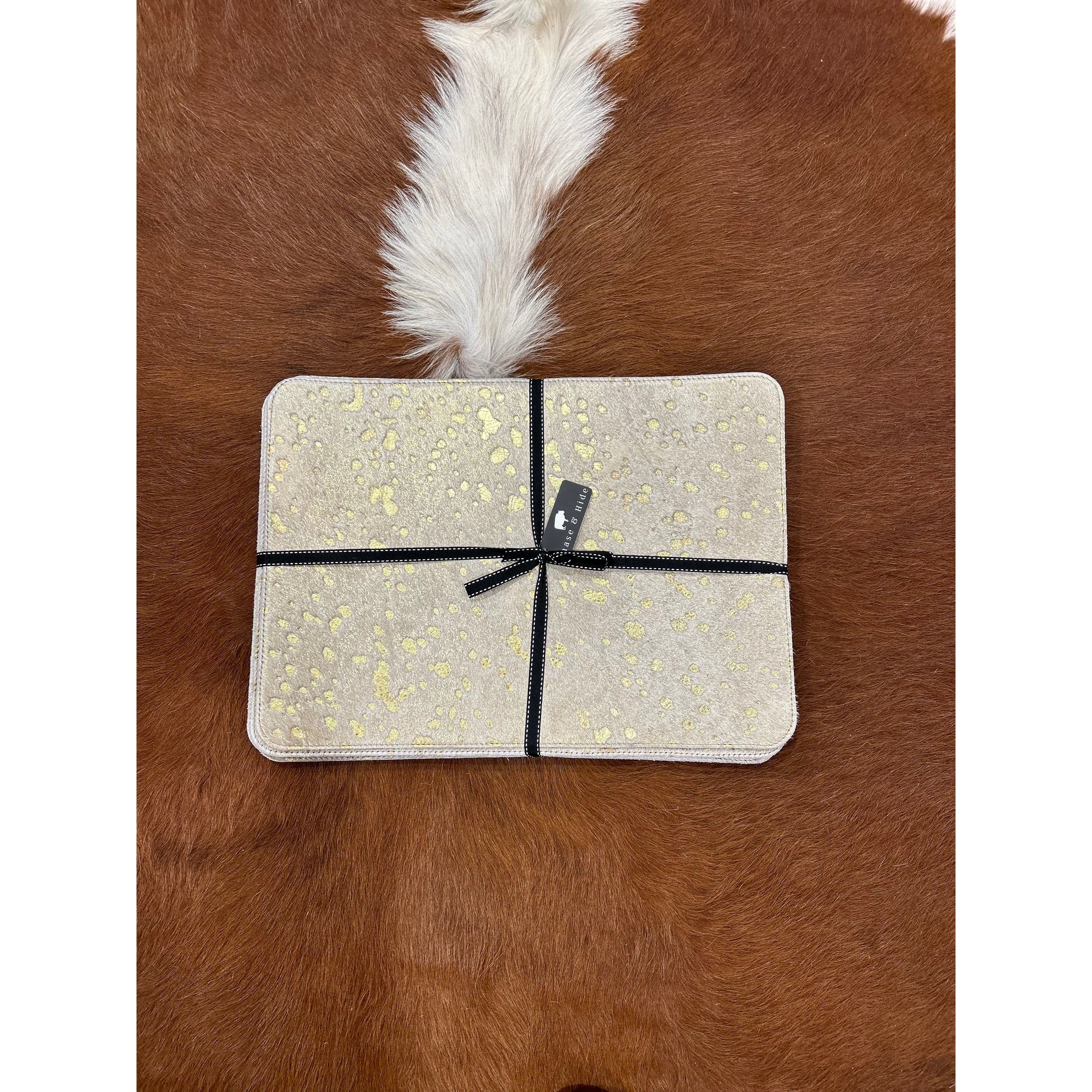 Gold Fleck cowhide placemats ( set of six) 