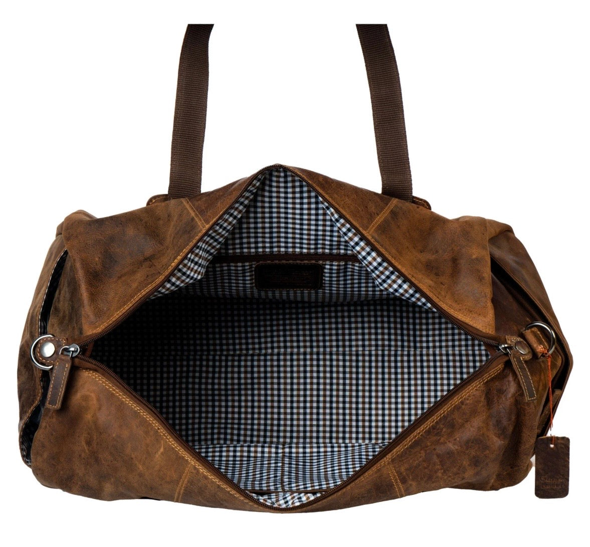 Leather Overnight Duffle Bag 