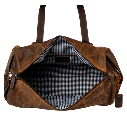Leather Overnight Duffle Bag 