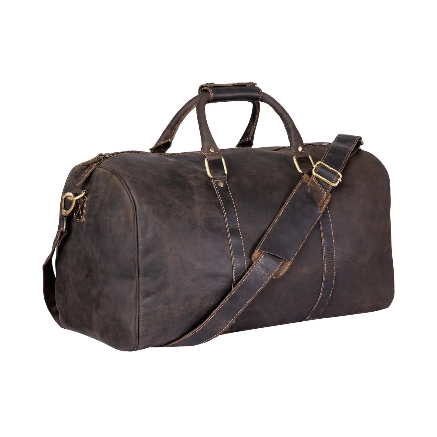 Leather Overnight Bag Milan - Rugged Leather -  