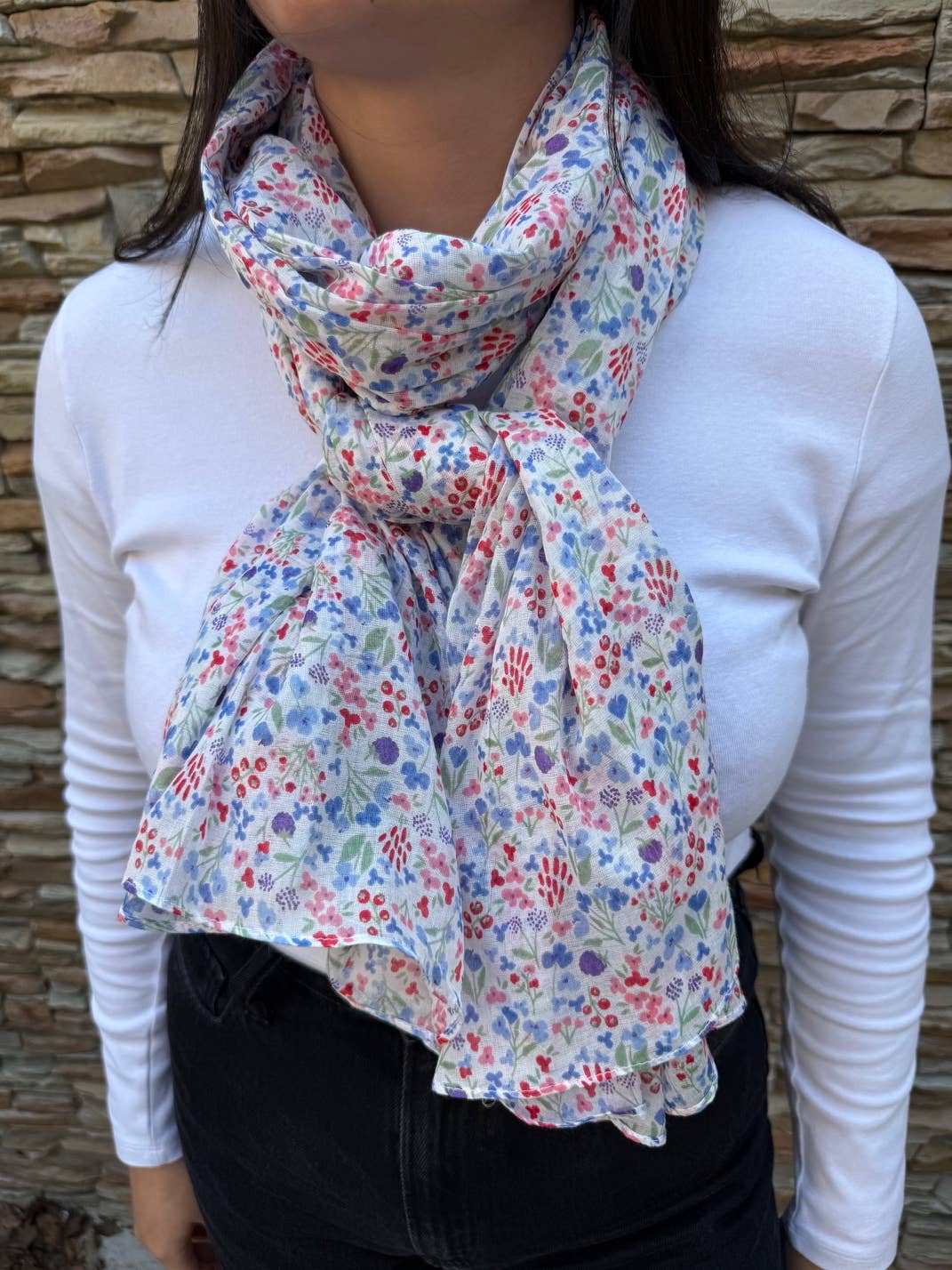 Liberty-print scarf 100% Indian cotton - Pareo - 5
