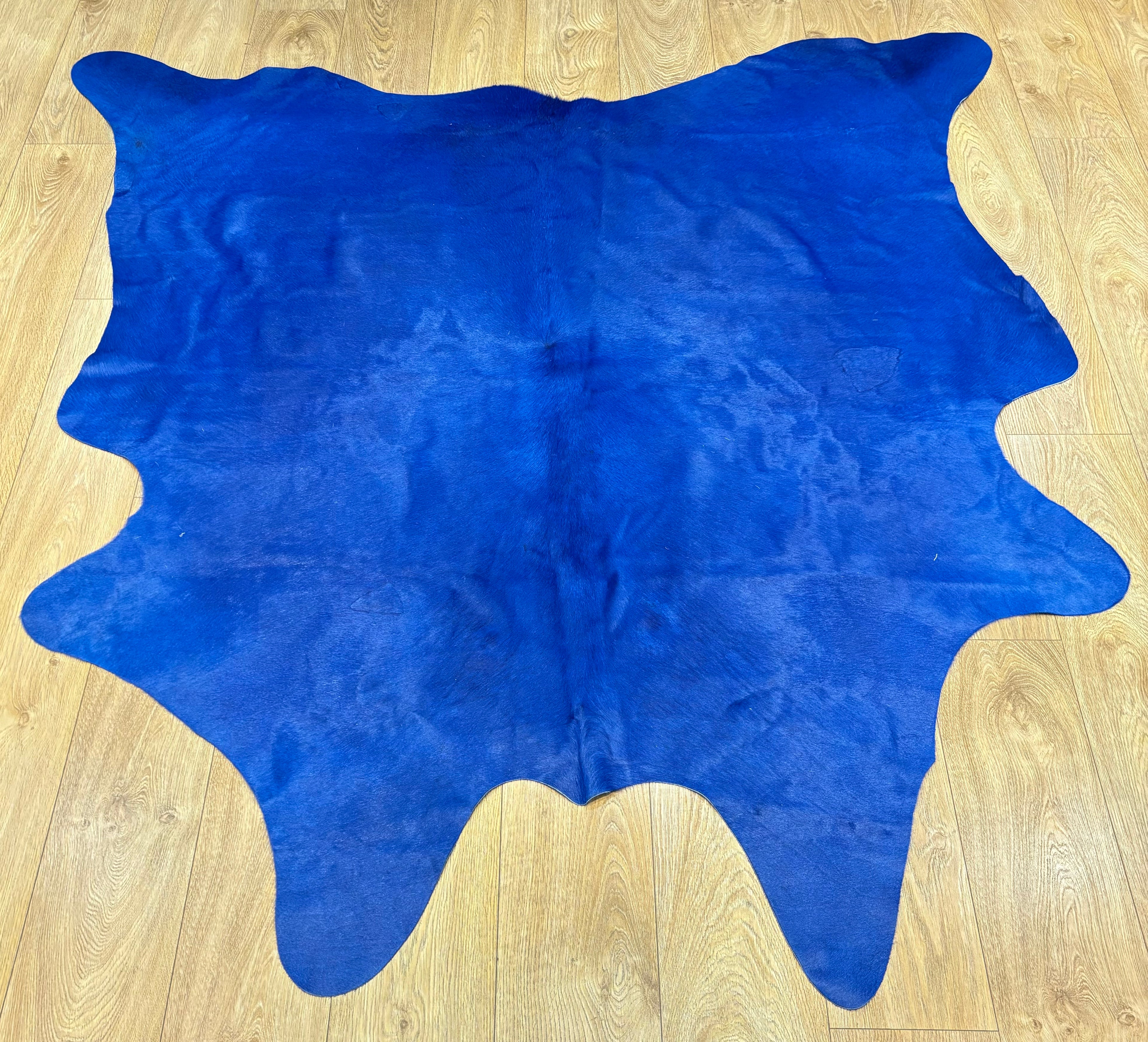 Blue Cow Hide Rug 