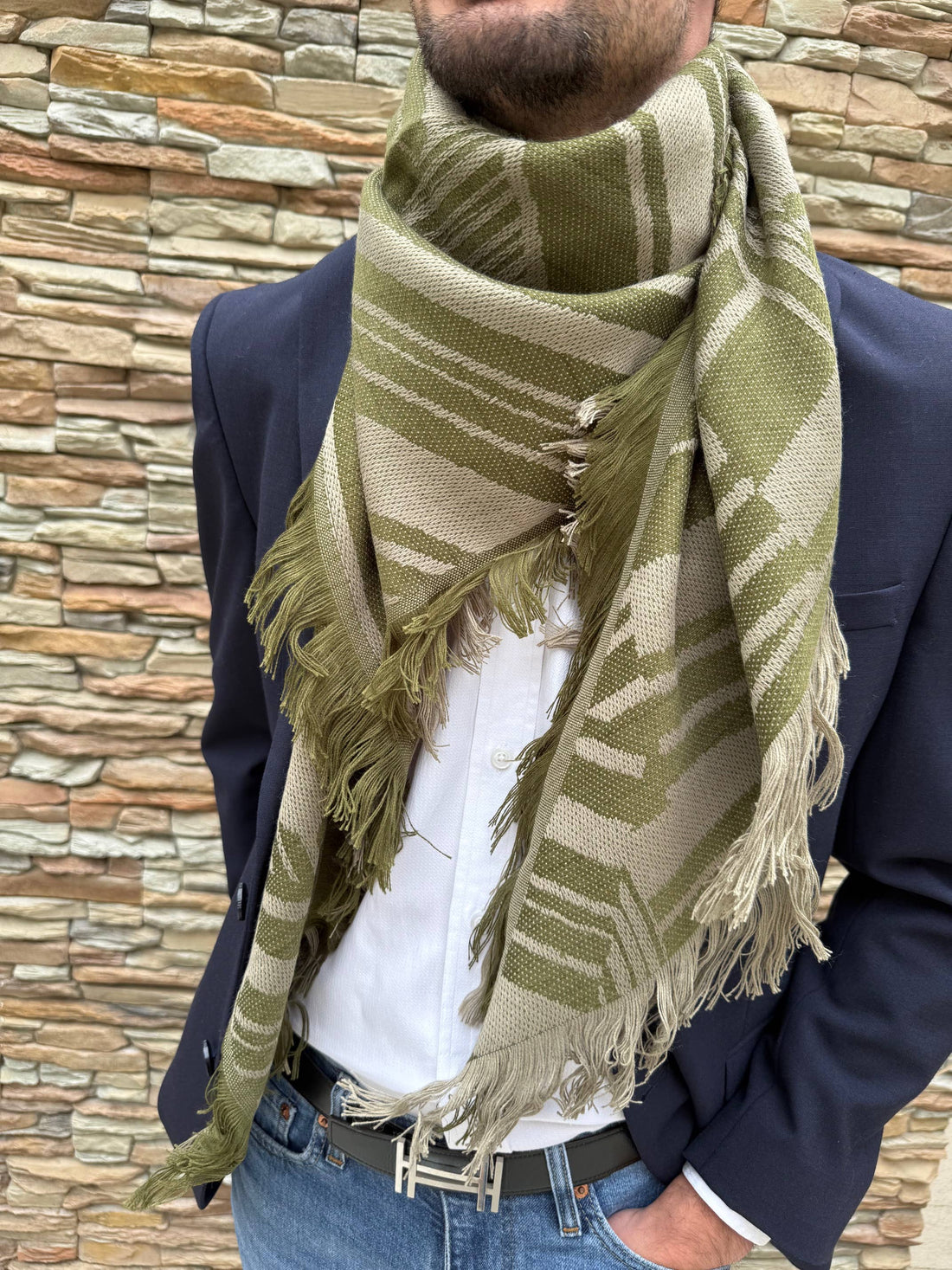 Triangle woven scarf Made in France - Acrylic Wool