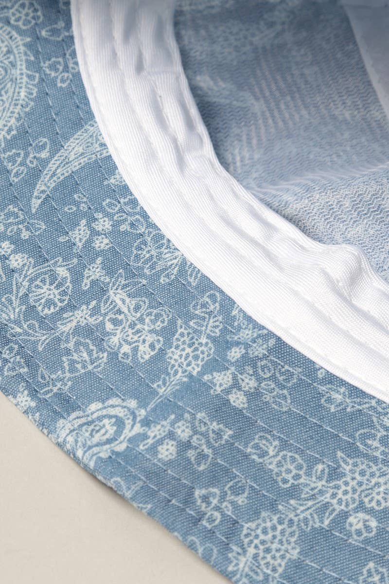 Paisley Print Denim Cotton Bucket Hat
