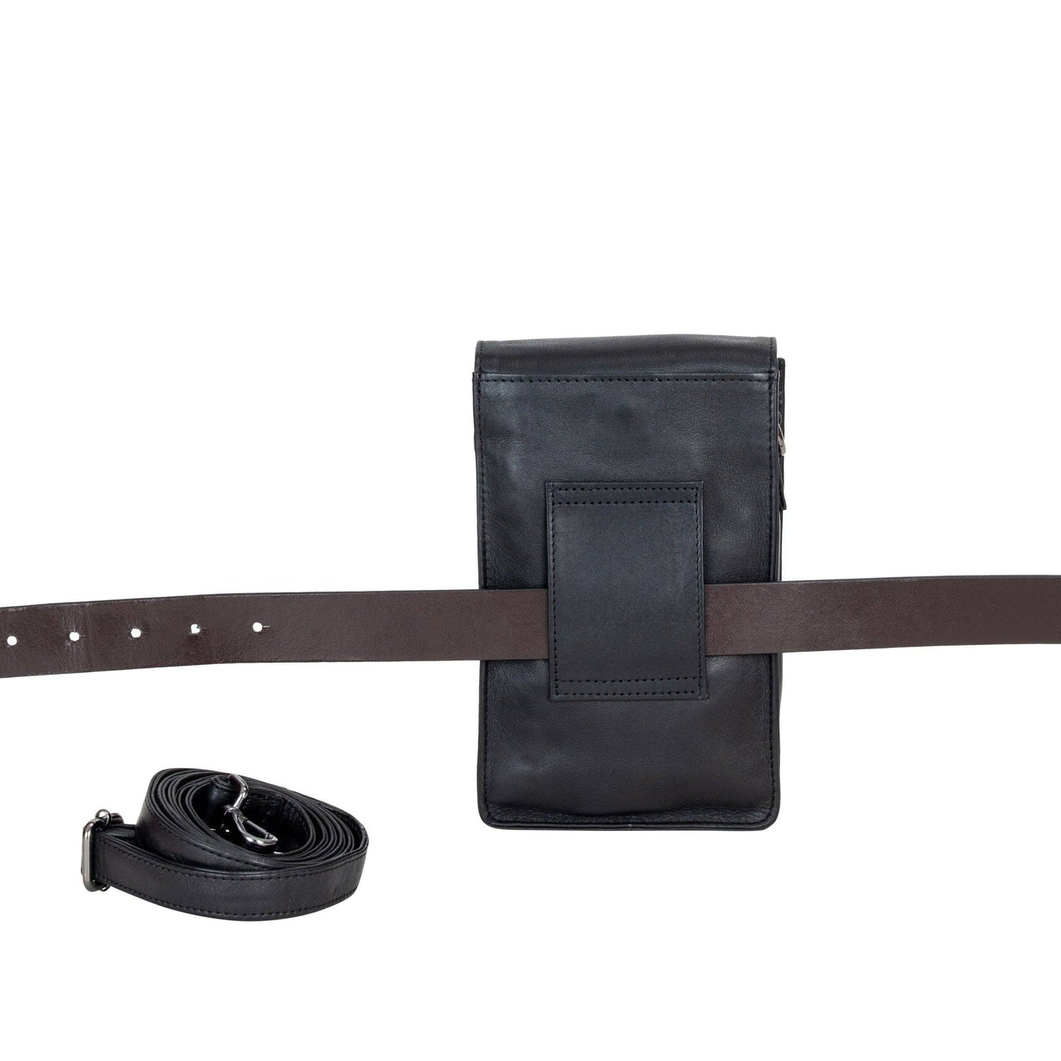 Leather Shoulder Bag Ivy Black GW6840BLK
