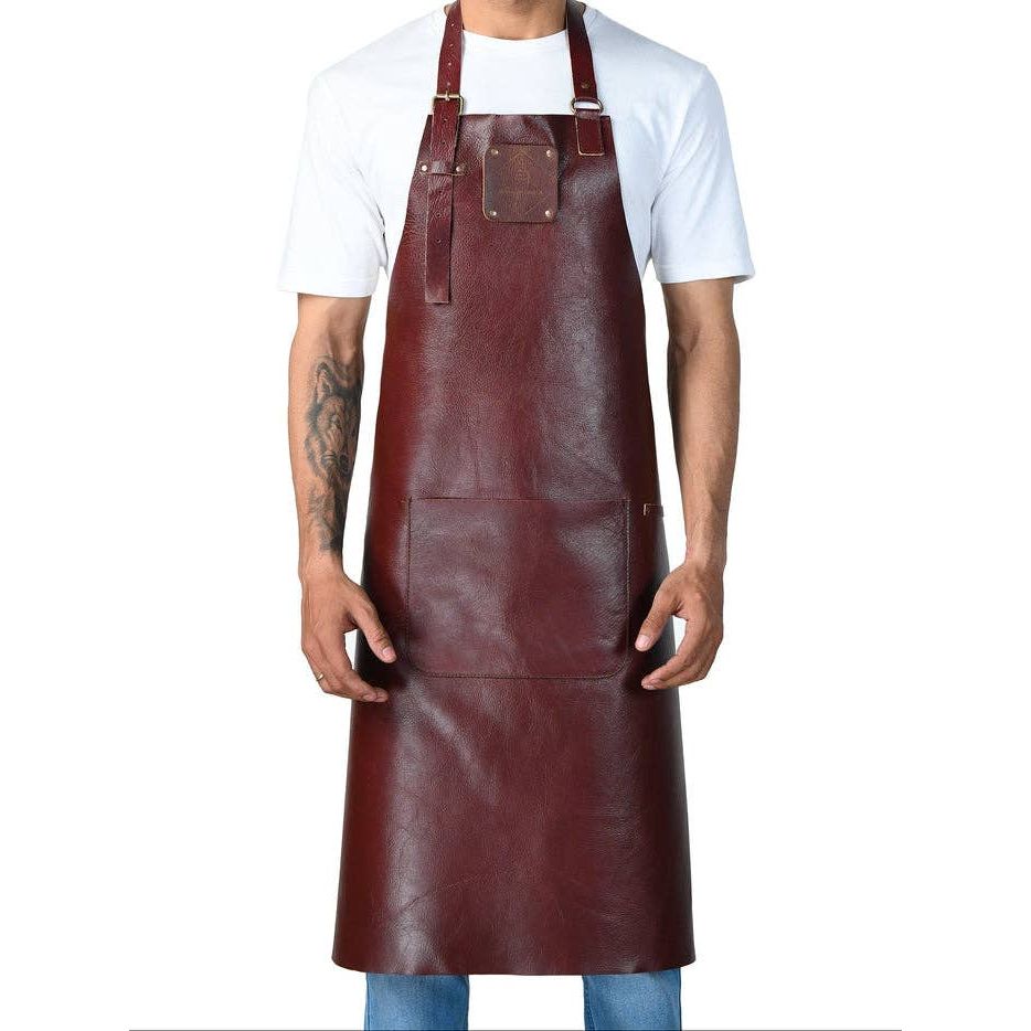Classic Chestnut Leather Apron Durable, Stylish & Handmade