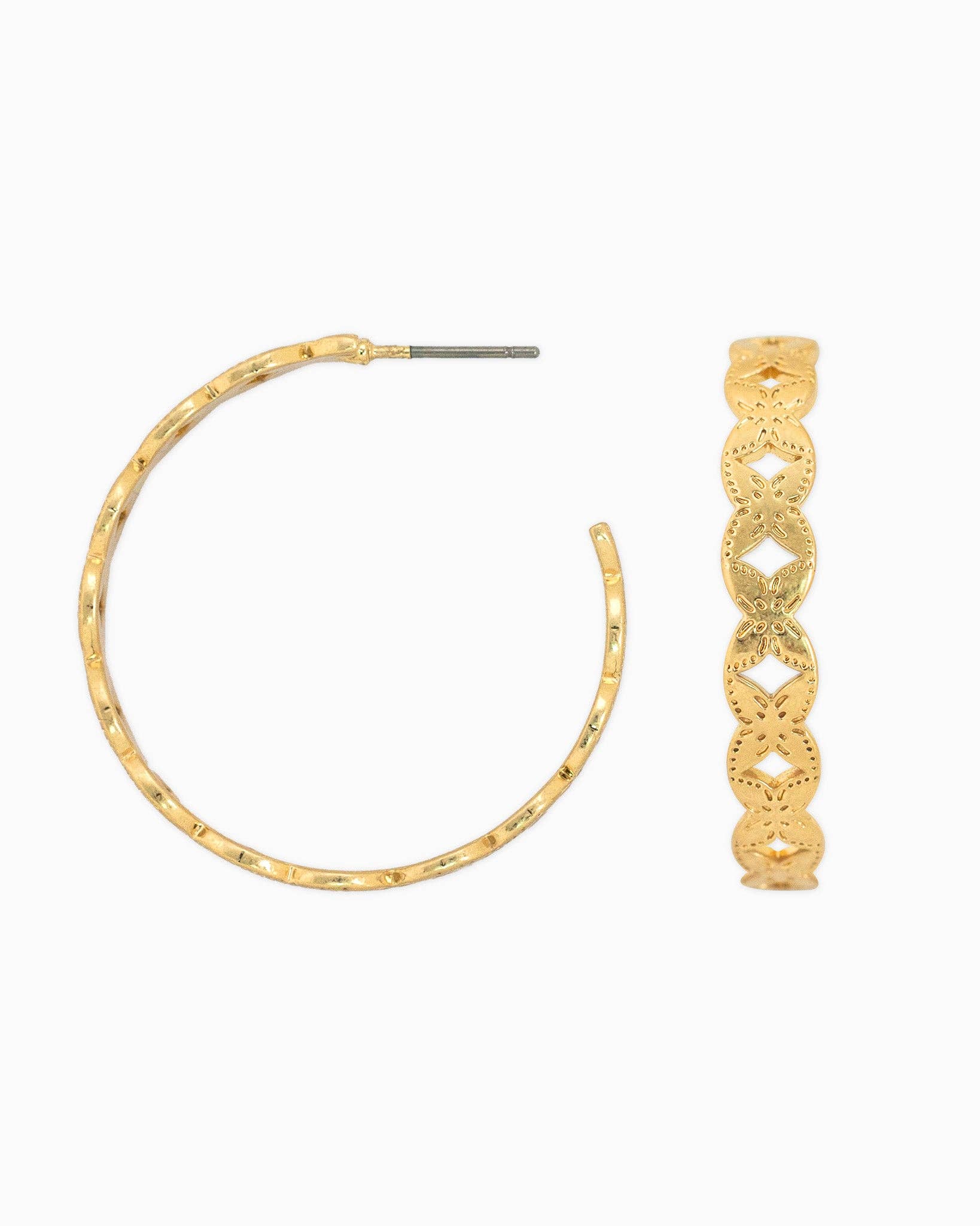 Western Patterned Hoop Earrings
