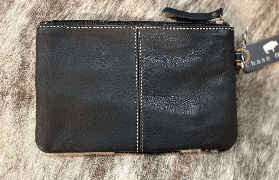 Mia Hide &amp; tooled leather clutch 