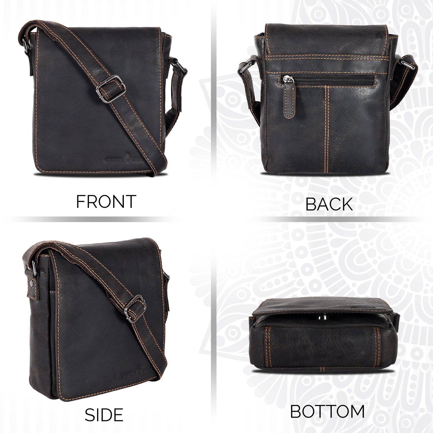 Leather Shoulder Bag Luna - Brown GW191048BRN