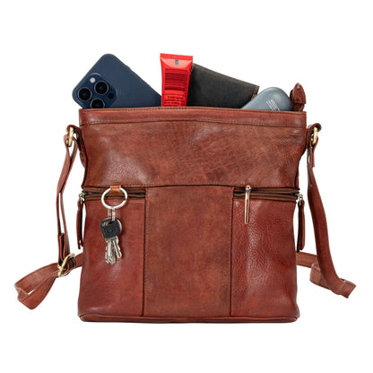The Rivera Crossbody Bag — Soft Washed Leather Shoulder Bag with Dual Pockets