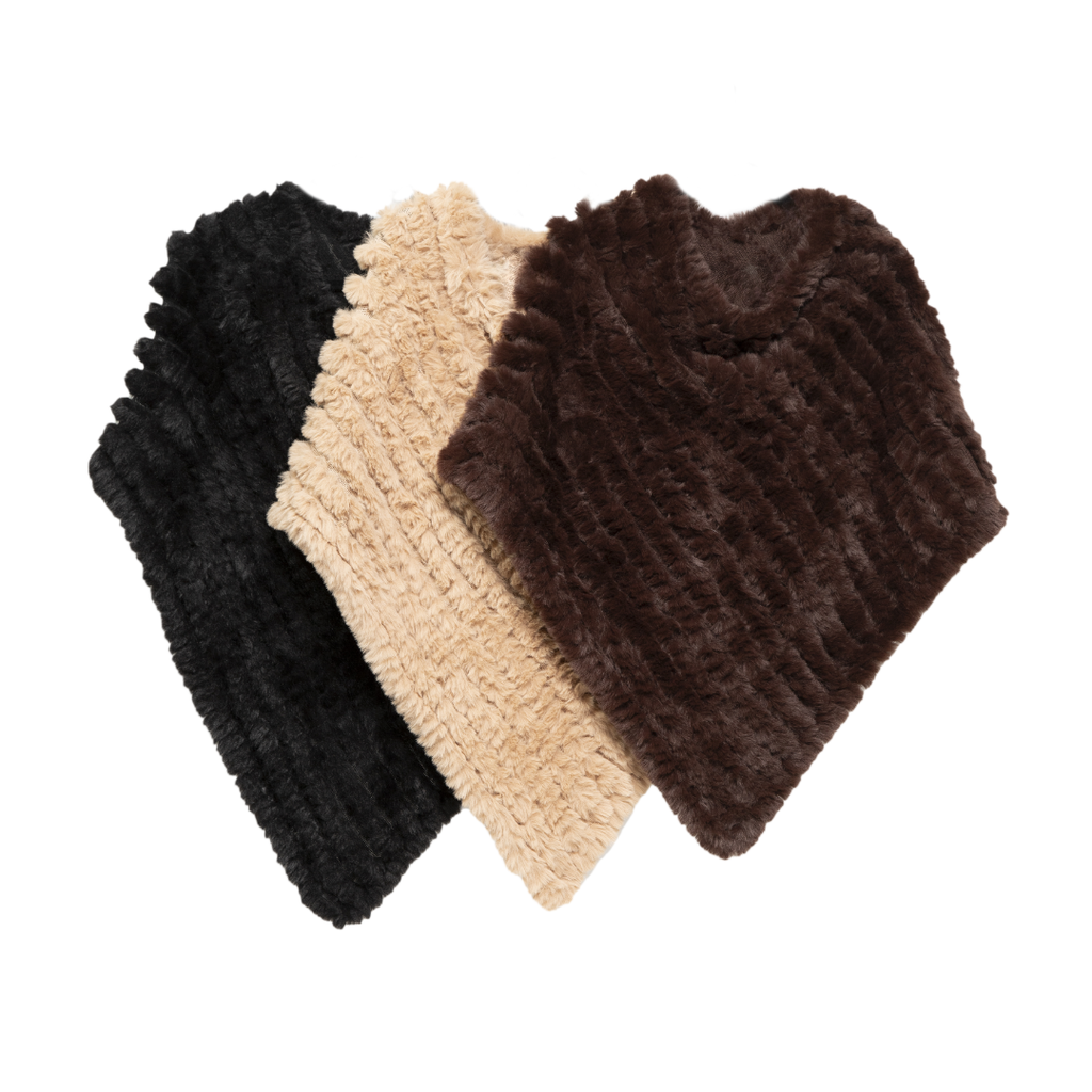 THSP1065: Brown: Faux Fur Poncho