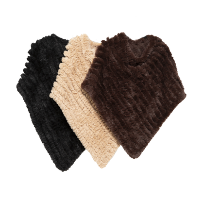 THSP1065: Brown: Faux Fur Poncho
