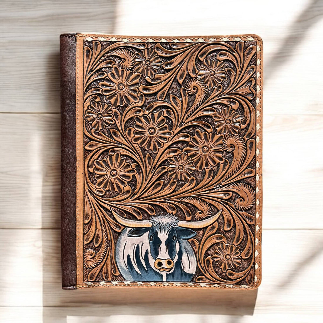 Lola tooled leather folder 