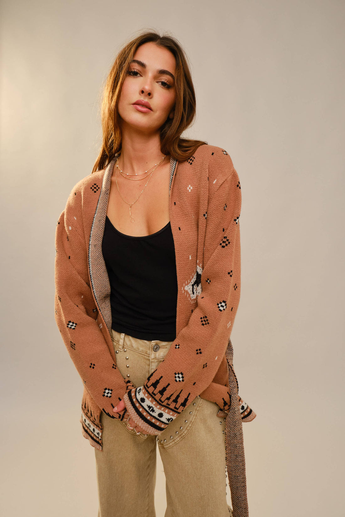 Cowboy Knit Belted Cardigan