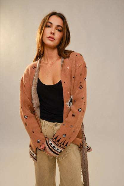 Cowboy Knit Belted Cardigan
