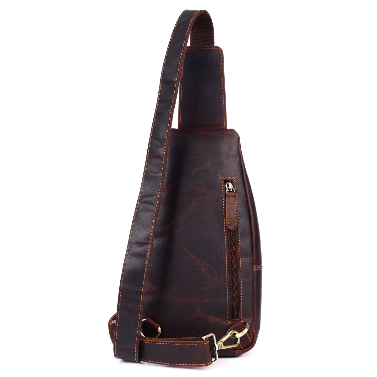 Jasper – Vintage Leather Crossbody Sling Bag for Men Brown