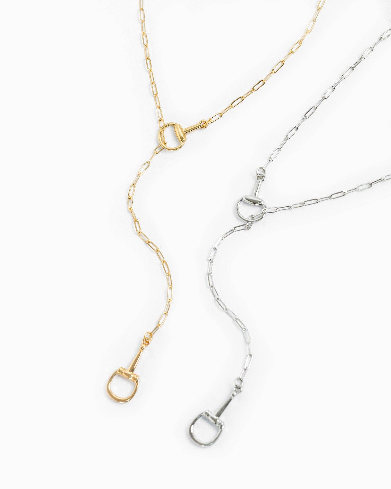 Horsebit Y-Drop Lariat Necklace