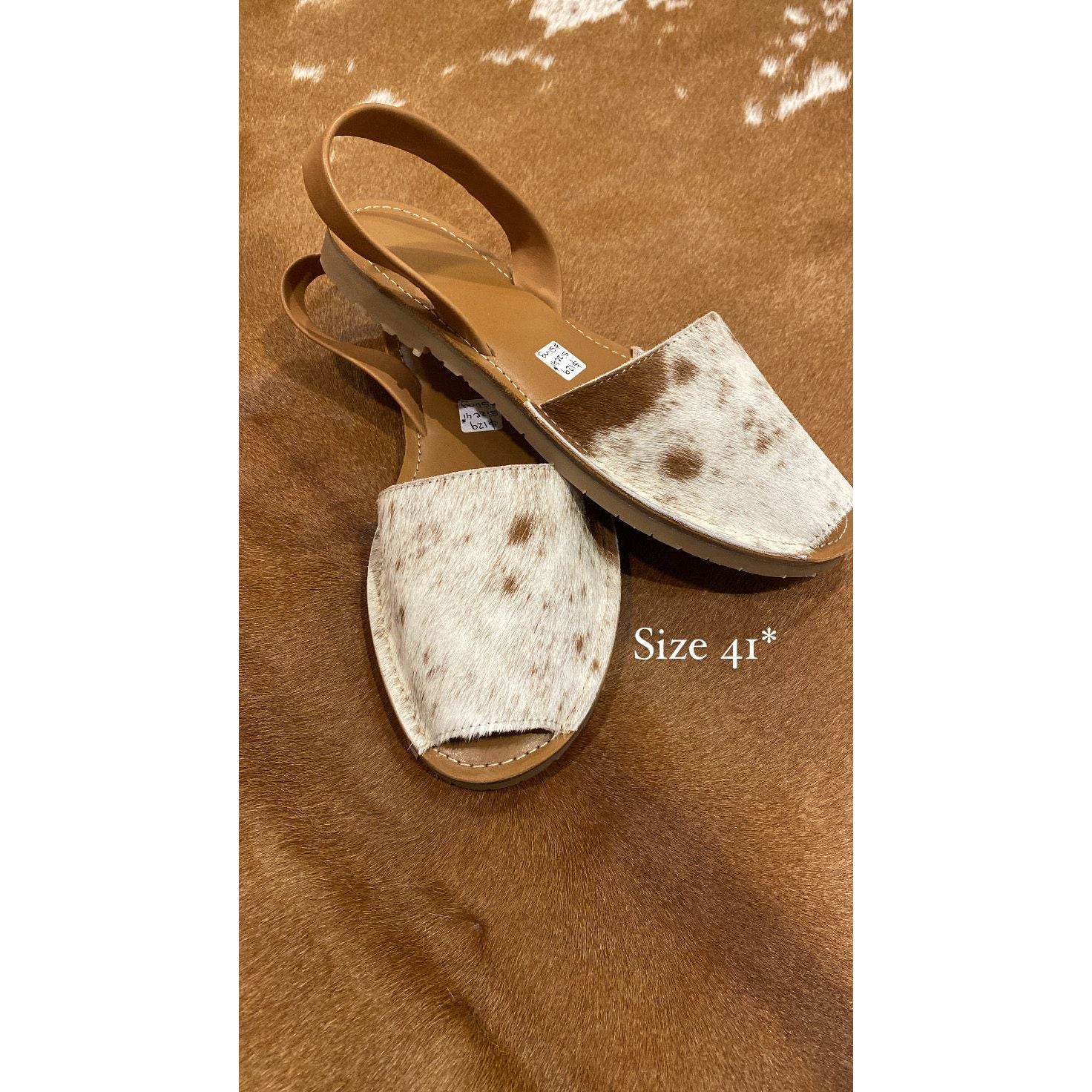 Cowhide Shoes Sling back