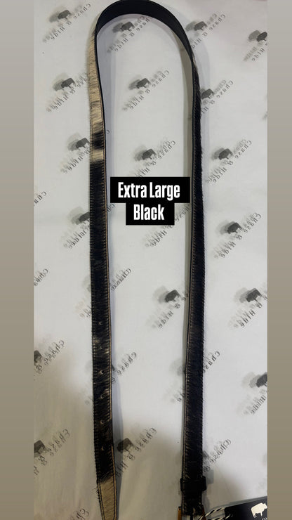 Black Thin Cowhide Belt