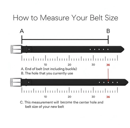 Mens Leather Belt Black with Sliver Buckle 