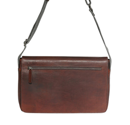 Chocolate Leather Laptop Satchel 