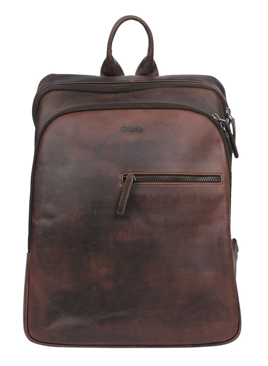 Men’s Brown Leather Backpack 