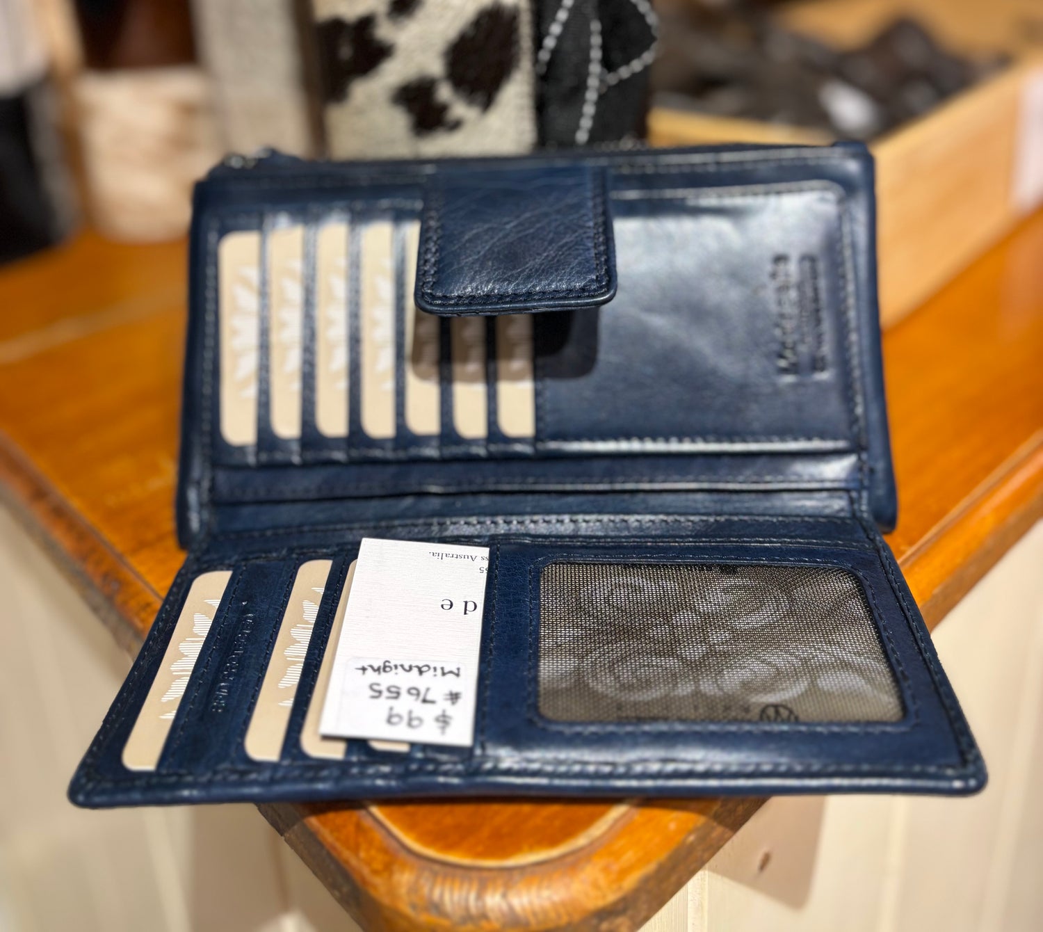 Midnight leather purse 
