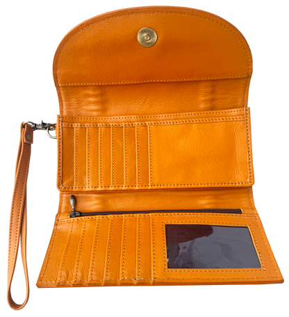Tooling Leather Cowhide Trifold Wristlet Wallet – AW39 – Mateo