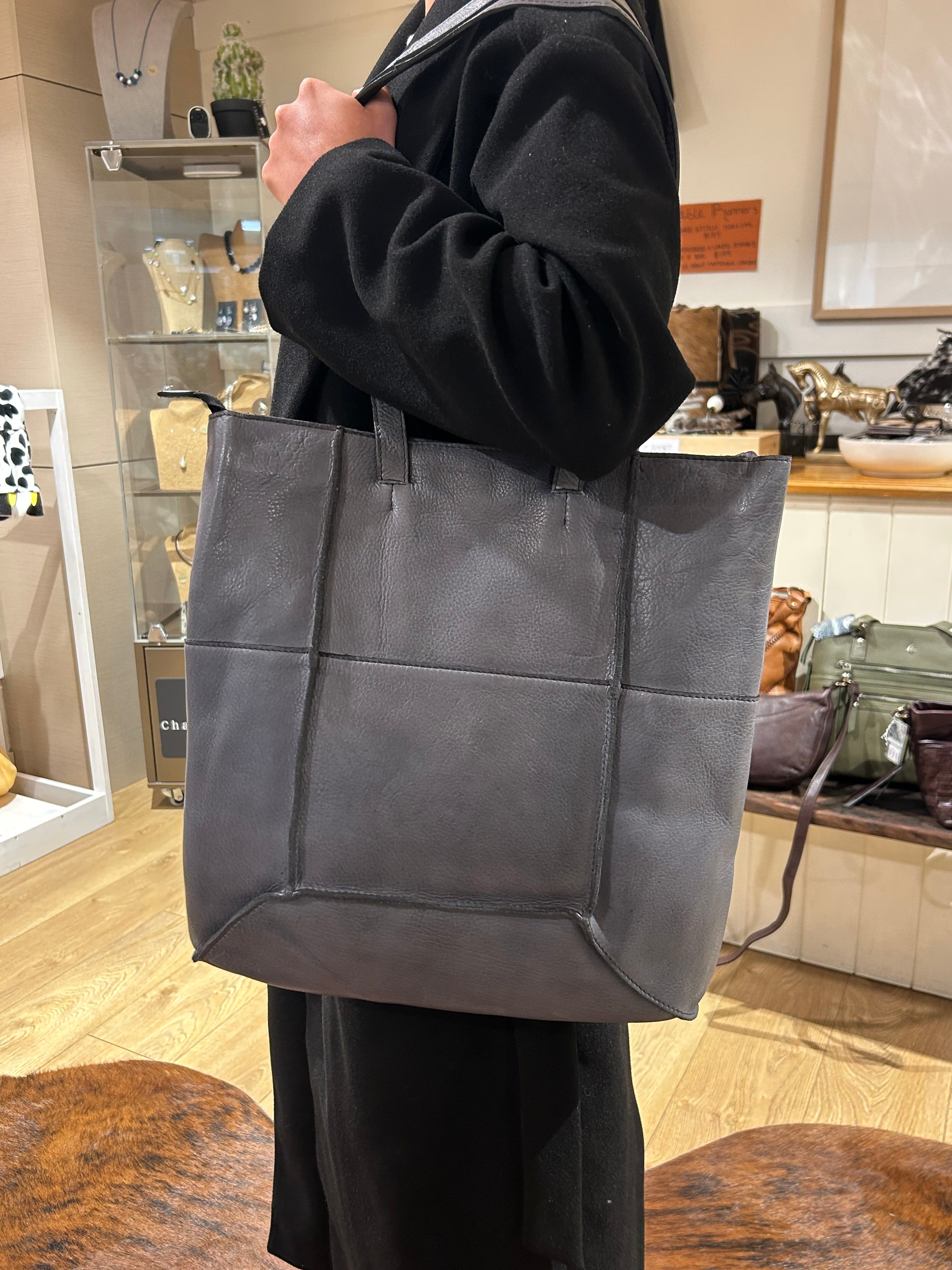 Steel Leather Stud Handbag 
