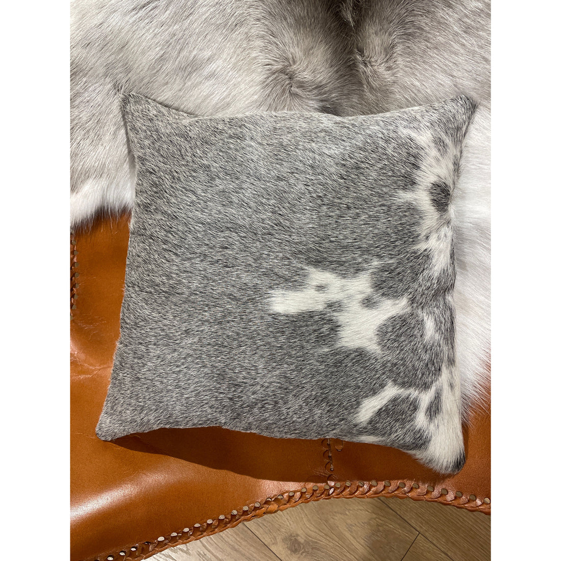 Hide and leather Cushion