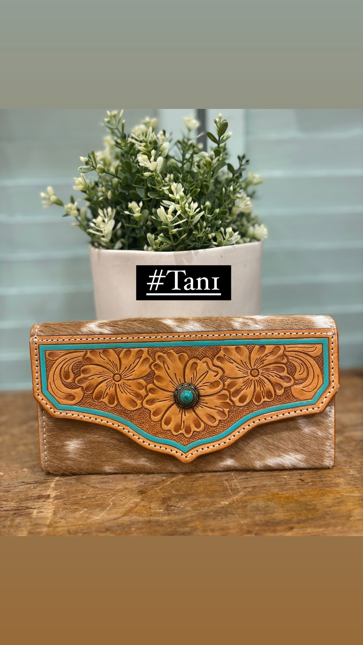 Hand Painted Tooling Leather Trifold Wallet – AW30