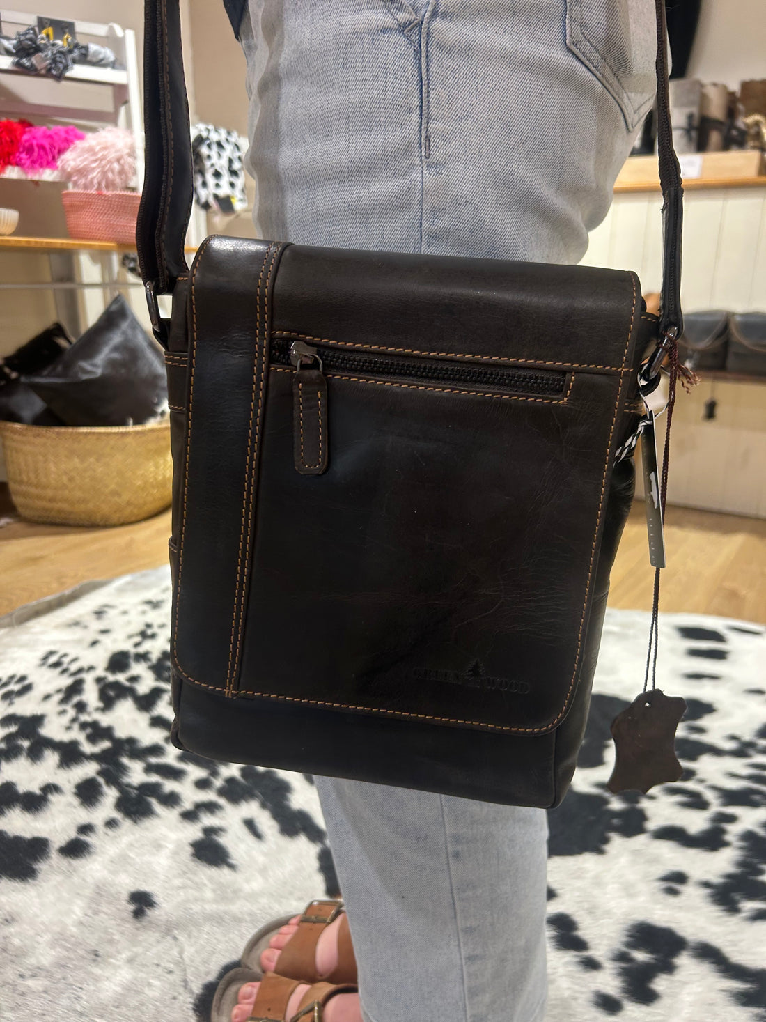Leather Shoulder Crossbody Bag - 6307