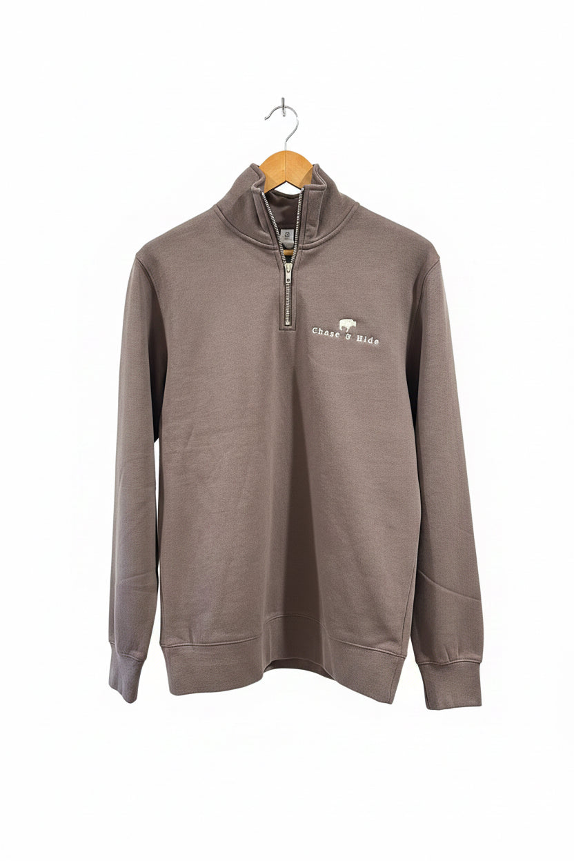 Chase and Hide Half Zip Jumper Walnut