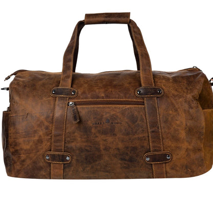 Leather Overnight Duffle Bag 