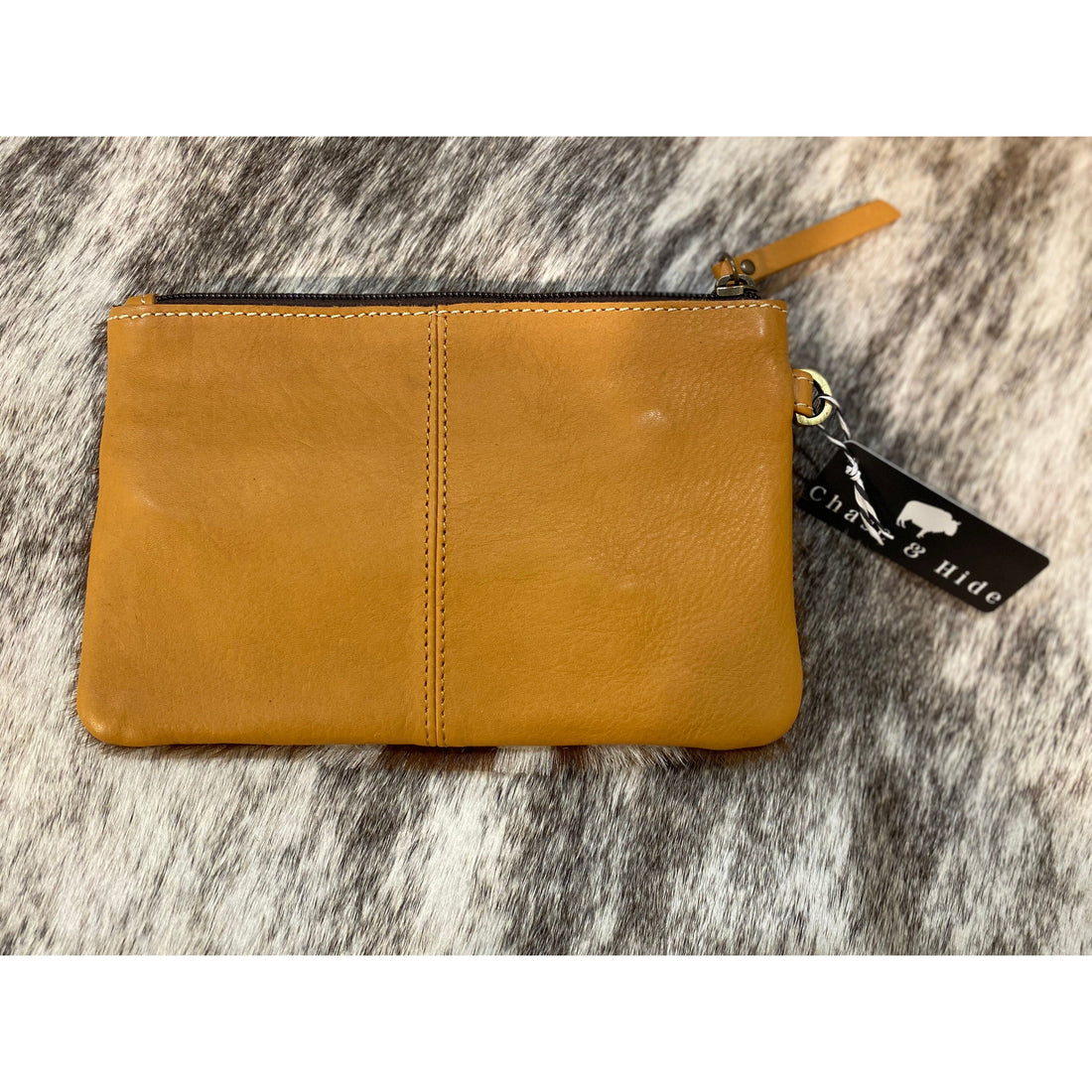 Mia Hide &amp; tooled leather clutch 