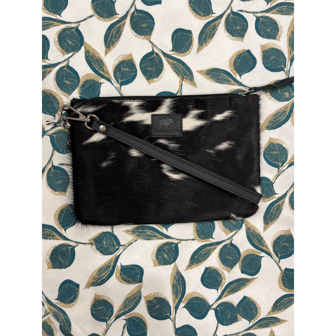 Large Hide Black Clutch